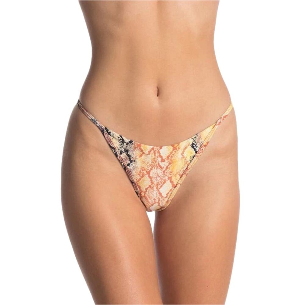 L*SPACE 'Jay' High Leg Cheeky Bikini Bottoms Bitsy Pretty in Python NWT XS